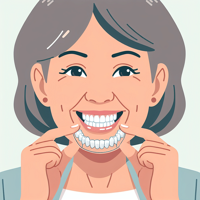 a person smiling confidently with dentures