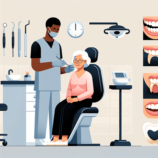 denture wearer at a dental check-up