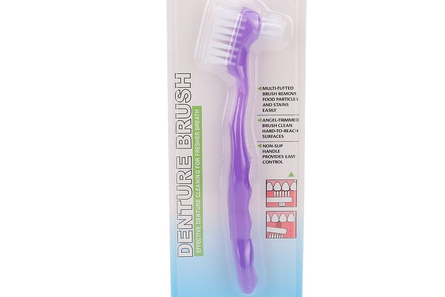 ergonomic handle denture brush