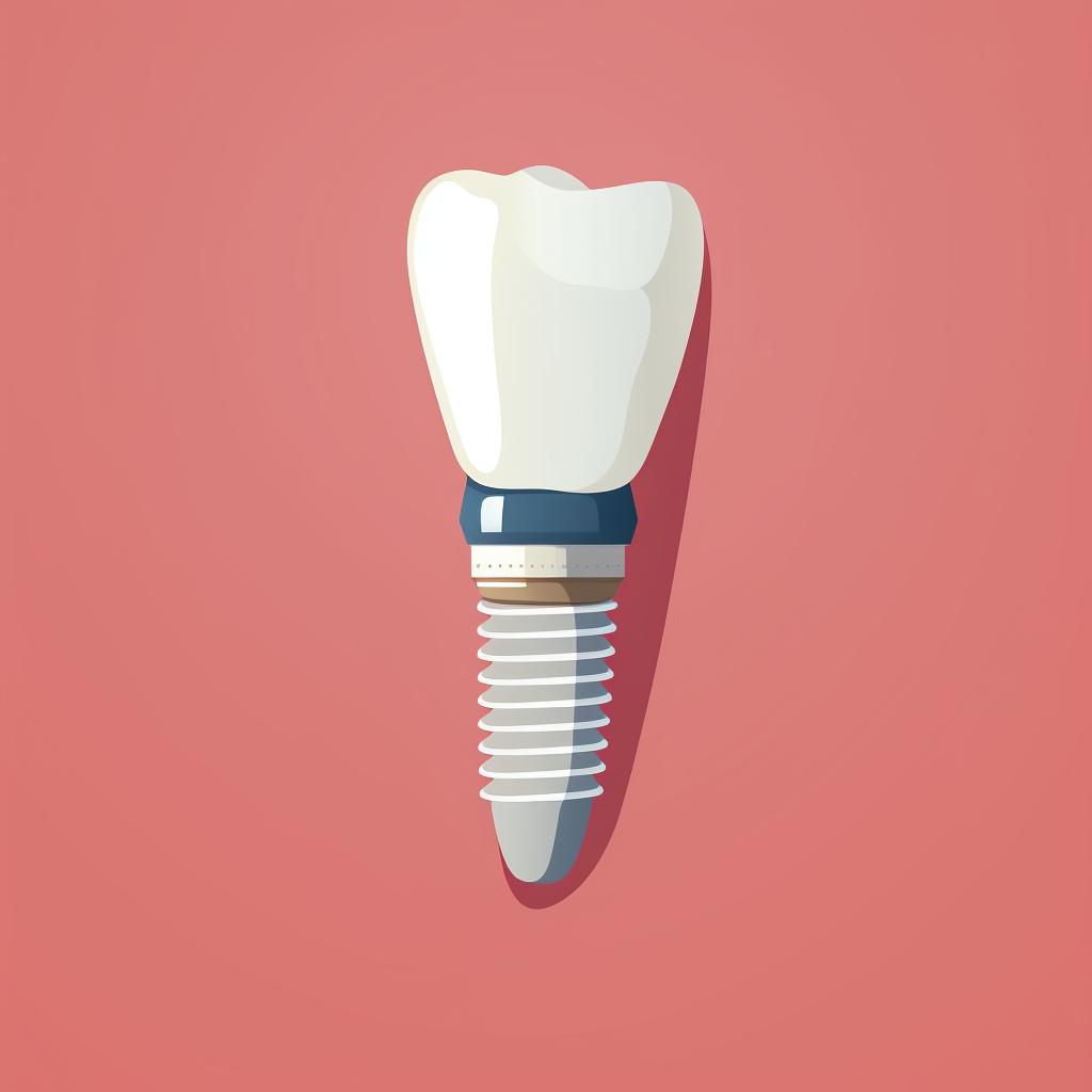 A graphic representation of a dental implant fusing with the jawbone